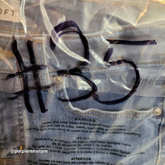 Loft Jeans Sz 4 Curvy Skinny Mid Rise Fringe Tier Hem Tummy Control - Picture 13 of 13